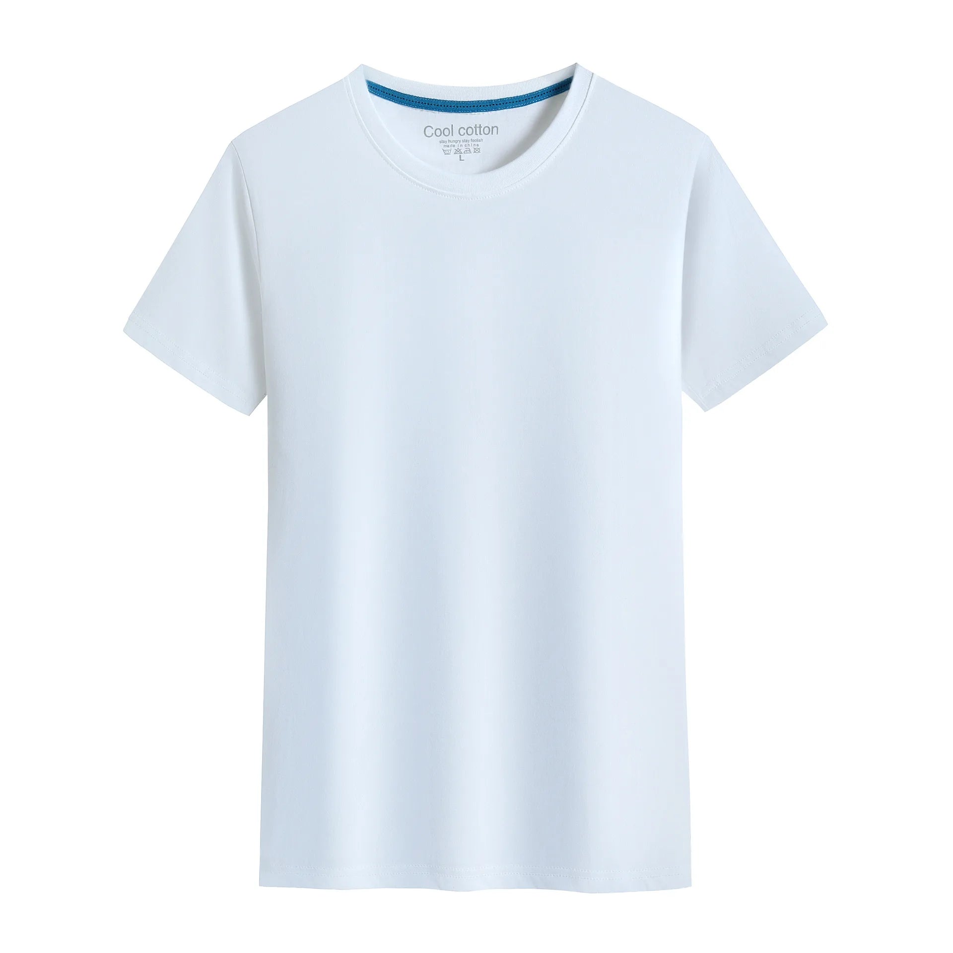 Camiseta de Hombre 2026, Nueva, 100% Algodón, Color Puro, Cuello Redondo, Manga Corta, para Hombre