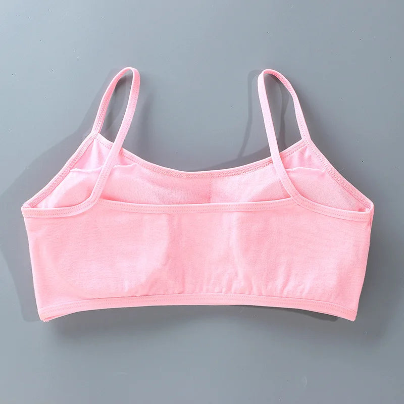 5 unids/lote Teeange niñas pequeñas sujetadores de entrenamiento Purbery School Girl Sujetador deportivo niños almohadilla para el pecho desmontable ropa interior niños Tops de tubo