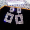 Pendientes cuadrados de cristal de moda coreana con aguja de plata 925 para mujer, joyería 2024, nuevos pendientes de circón de lujo para mujer, regalo