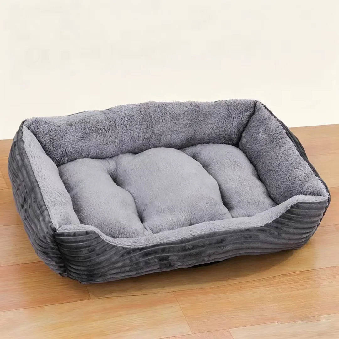 Cama Rectangular de Felpa Suave para Perros, Sofá Cálido Antideslizante para Gatos y Perros Pequeños, Cojín de Corduroy