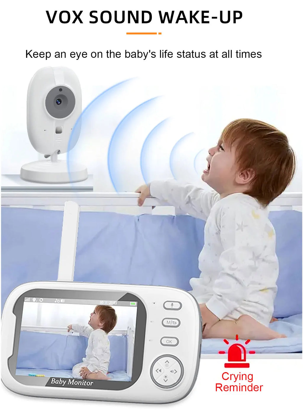 Cdycam nuevo Monitor de vídeo inalámbrico para bebé de 3,5 pulgadas visión nocturna monitoreo de temperatura Audio bidireccional hablar cámara de seguridad para niñera bebé