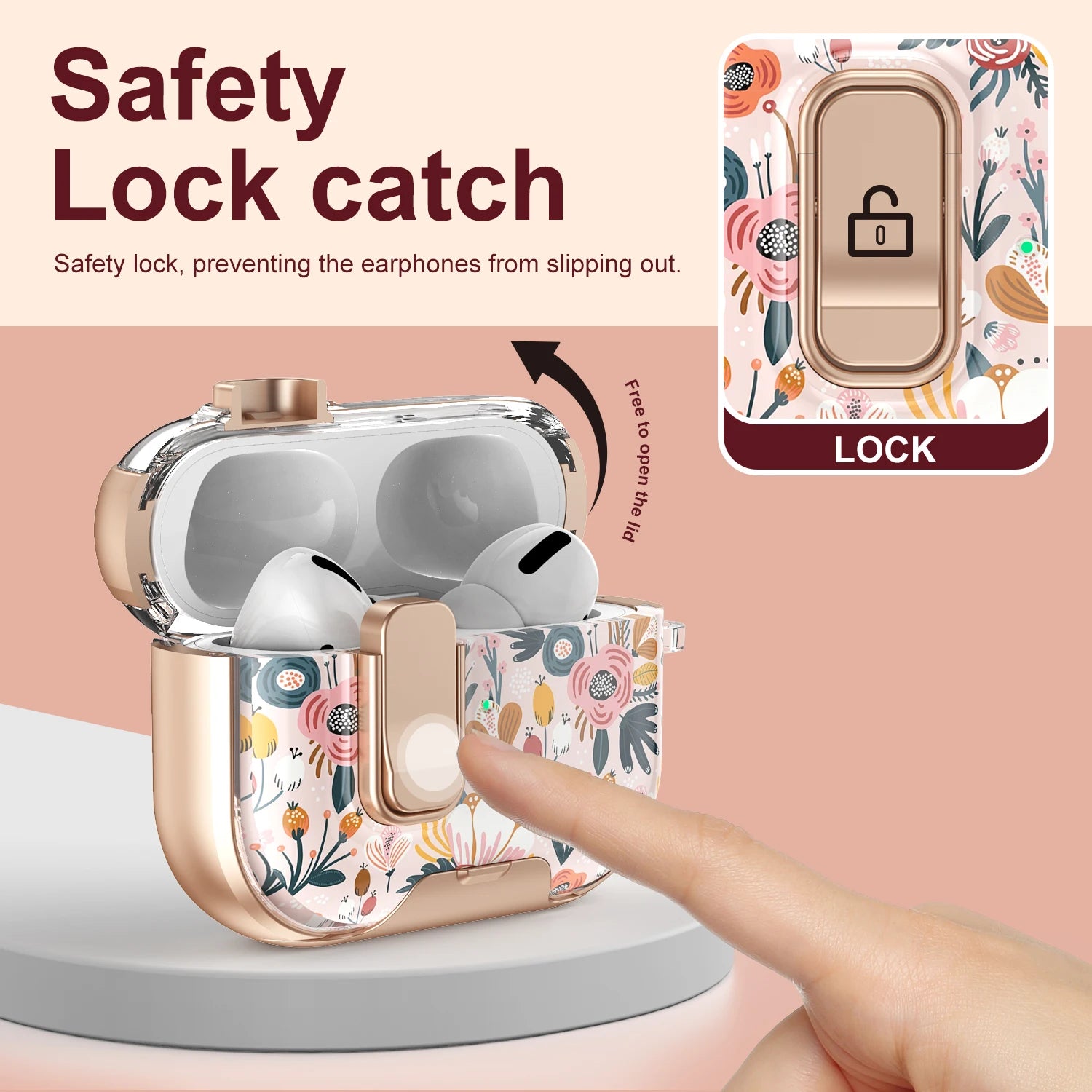 Funda transparente de cristal para auriculares Bluetooth inalámbricos para Airpods 4 Pro 2 3 2 y funda de TPU transparente cubierta de caja de bloqueo de interruptor con gancho