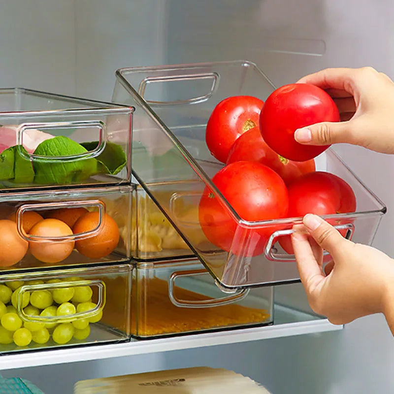 Caja de almacenamiento transparente para refrigerador, organizador de frutas y verduras, contenedor transparente para cocina, almacenamiento de alimentos y bebidas, 2030