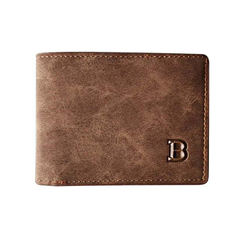 Cartera de cuero PU suave con cremallera para hombre, tarjetero corto minimalista, tarjetero de negocios