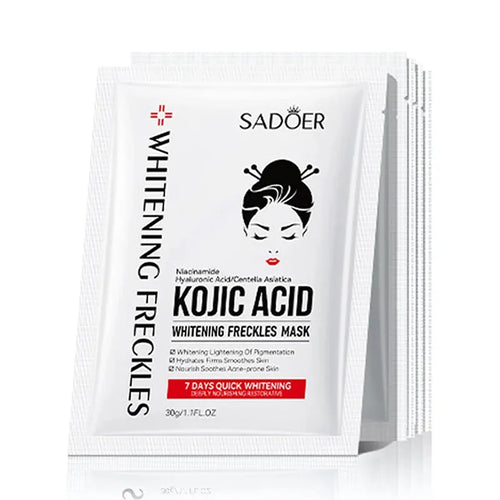 5 uds SADOER mascarilla Facial de ácido kójico hidratante brillo mascarillas faciales mascarilla de hoja belleza productos para el cuidado de la piel