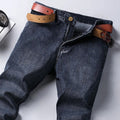 Primavera otoño hombres de negocios Jeans Casual recto estiramiento moda clásico negro cielo azul gris trabajo Denim pantalones marca ropa