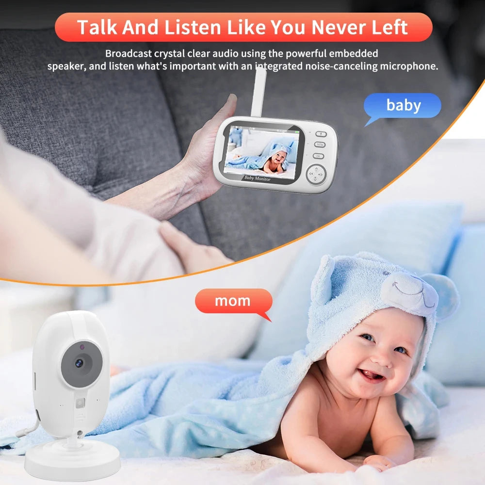 Cdycam nuevo Monitor de vídeo inalámbrico para bebé de 3,5 pulgadas visión nocturna monitoreo de temperatura Audio bidireccional hablar cámara de seguridad para niñera bebé