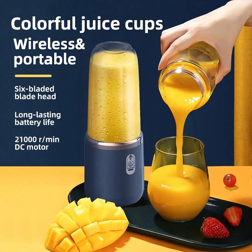 Vaso para exprimidor + vaso portátil para exteriores, vasos dobles, desmontables, fáciles de limpiar, para hacer jugos finos, licuadora de frutas, máquina para hacer bebidas, adecuado para el hogar, viajes al aire libre, o