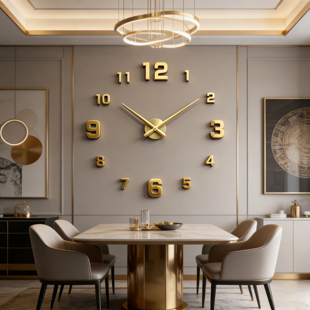 Reloj de pared grande 3D, relojes de pared clásicos luminosos, reloj Digital DIY, relojes de pared, pegatinas, reloj silencioso para el hogar, mesa de salón