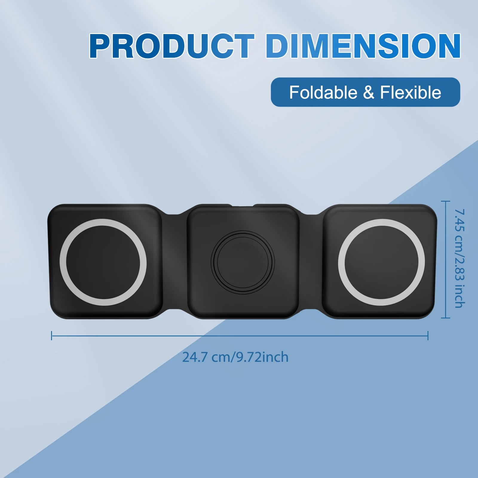 Cargadores inalámbricos magnéticos de 15W, base de carga plegable 3 en 1 para teléfono, carga rápida de viaje para Apple Watch IPhone 14/13/12/11/X AirPods