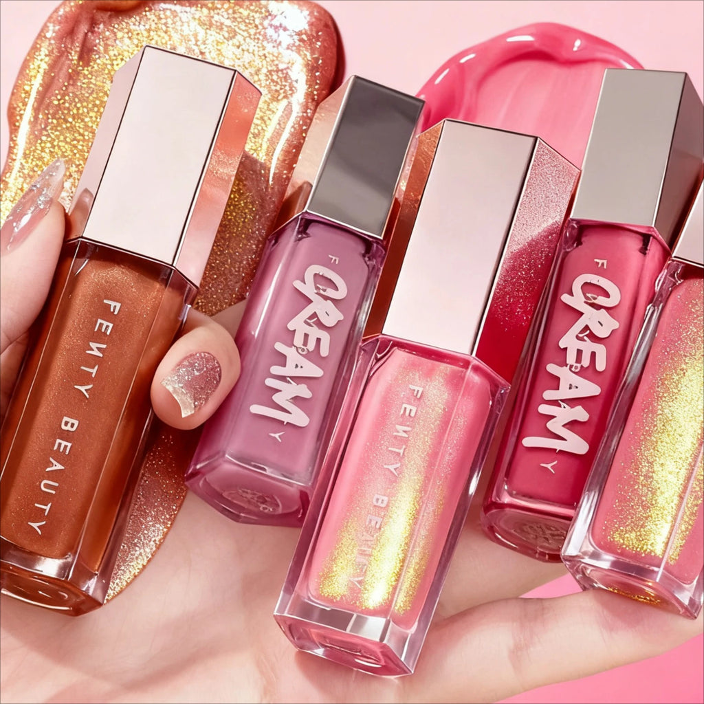 Moda Fenty belleza esmalte de labios humedecer brillo brillo labio regordete maquillaje para principiantes lápiz labial líquido cosméticos de maquillaje femenino