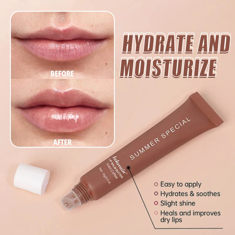Bálsamo labial hidratante de verano, bálsamo labial hidratante para mantequilla, cuidado diario, bálsamo labial, maquillaje de aceite labial