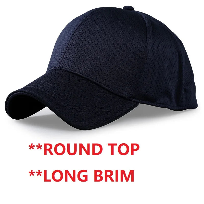 Gorra de béisbol de malla de verano de talla grande de cabeza grande para hombres y mujeres gorra transpirable de camionero ajustable para deportes al aire libre correr
