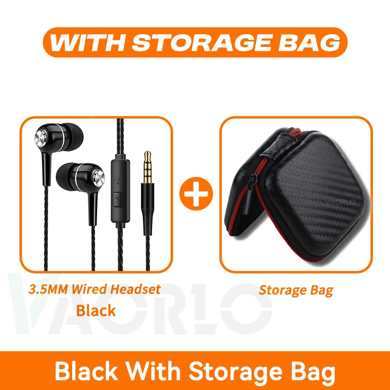 Auriculares intrauditivos con cable de 3,5mm, auriculares HIFI de graves pesados, Monitor deportivo, auriculares estéreo para música y videojuegos con micrófono