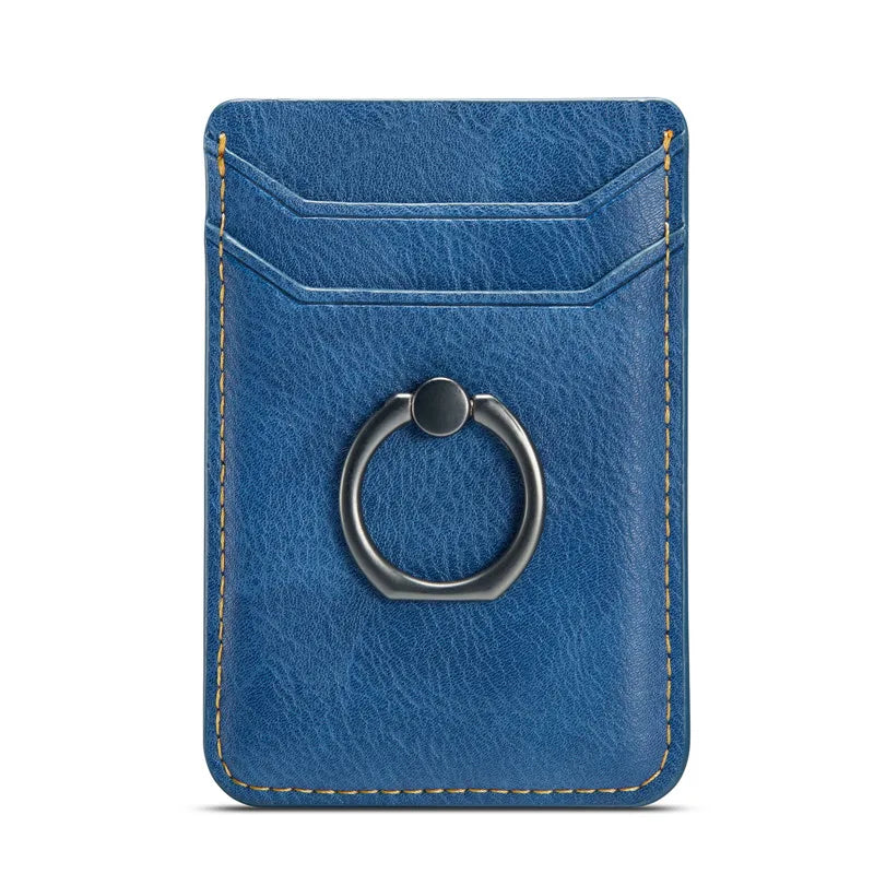 Tarjetero de cuero adhesivo 3M adhesivos tarjeta de identificación de crédito teléfono móvil bolsillo trasero funda tipo billetera pegatina soporte para teléfono Suporte Celular