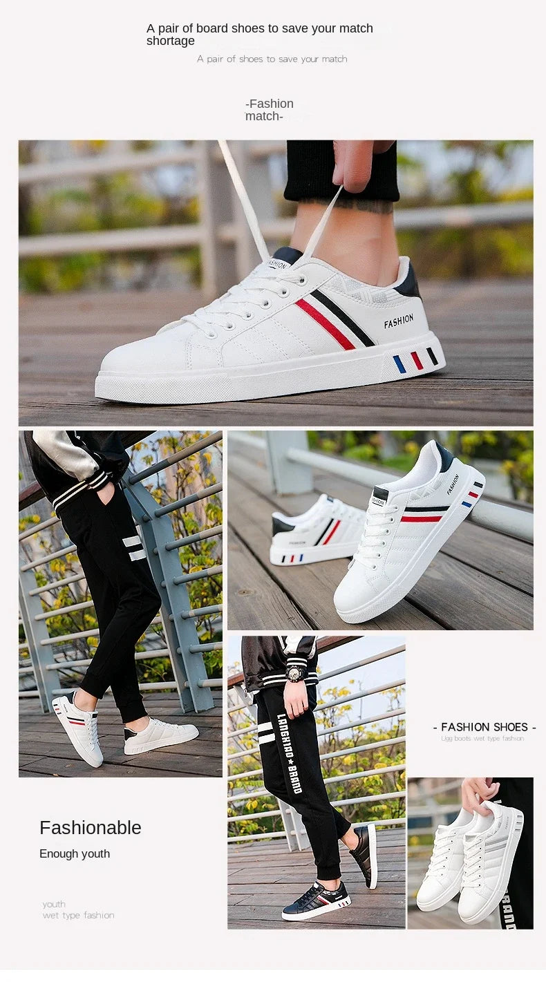 Zapatillas Casuales para Hombre 2026, Nuevas Zapatillas Blancas con Cordones a la Moda, Zapatos Deportivos Cómodos para Estudiantes, Tallas Grandes, Zapatillas Vulcanizadas