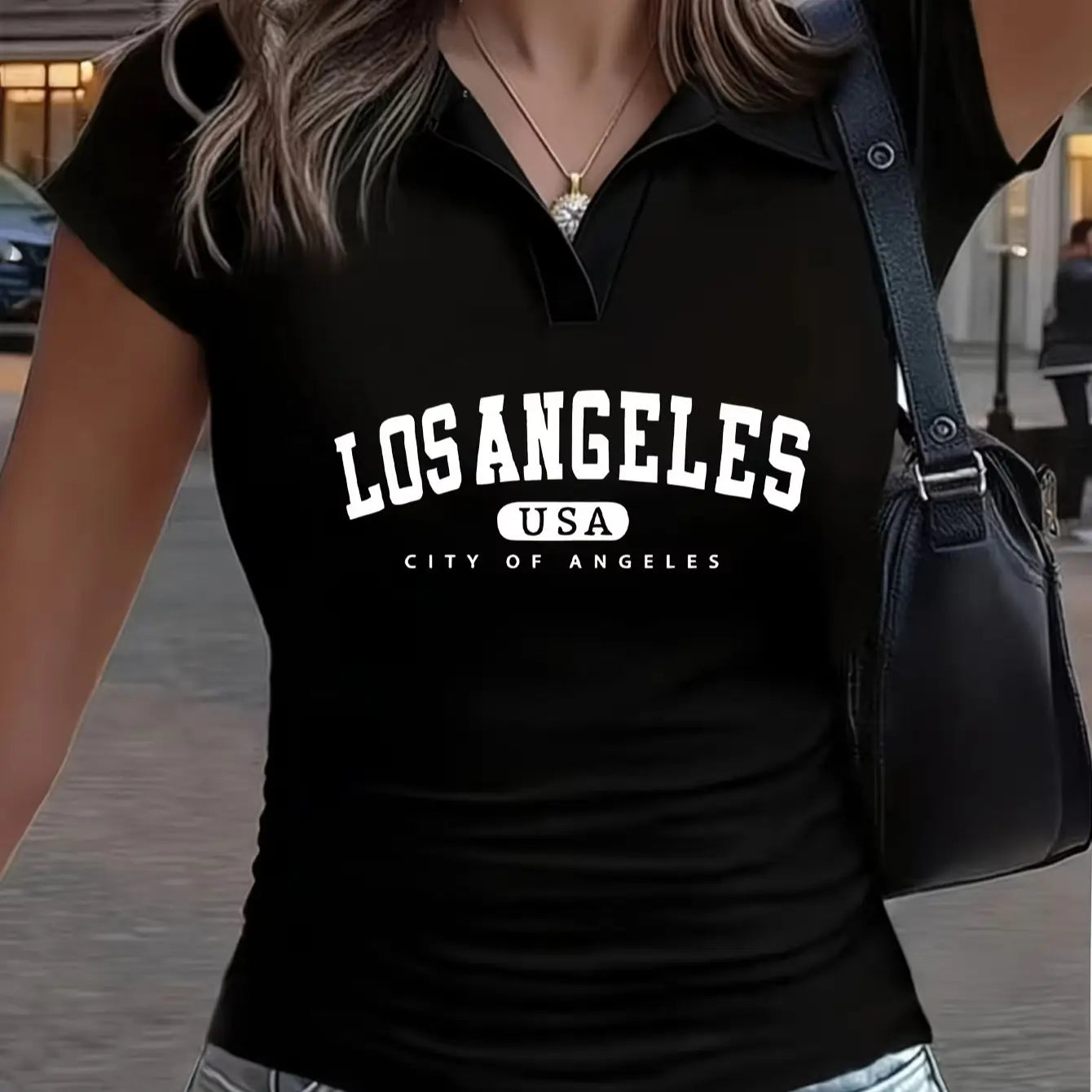 Camiseta POLO blanca de manga corta para mujer, estilo punk, holgada y cómoda, para vacaciones, de verano