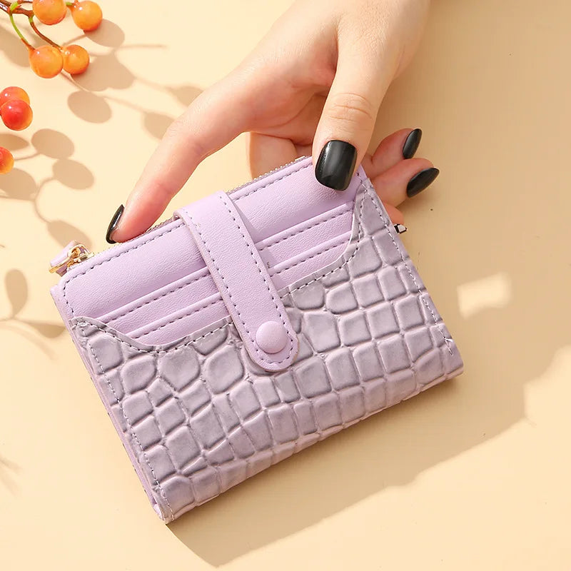 Cartera corta para mujer, monedero pequeño de cuero de marca de lujo a la moda, tarjetero para mujer, bolso de mano para mujer, billetera con Clip para dinero 2023