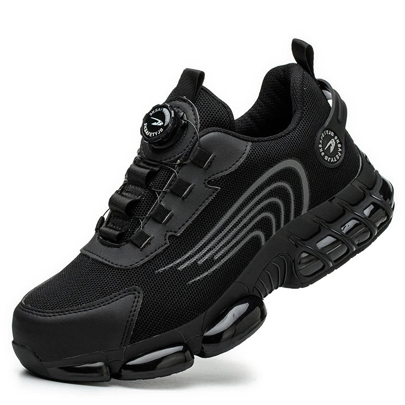 Botas de trabajo de seguridad impermeables para hombre, zapatos con punta de acero, botas tácticas de senderismo y aventura al aire libre, antiimpacto y antipinchazos