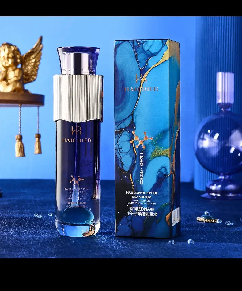 120ml péptido de cobre azul ADN sodio pequeña molécula energía revitalizante hidratante e hidratante suero tonificador de la piel esencia