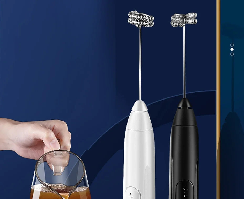 Artículos de cocina 2 en 1, batidor de huevos eléctrico con carga USB, Mini licuadora, accesorios de cocina, mezclador, utensilios para el hogar, barra de doble cabezal