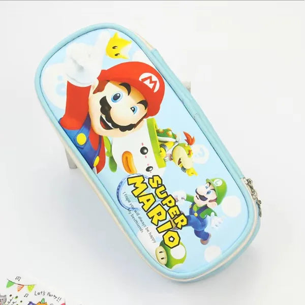 Estuche de cuero PU para lápices de dibujos animados, bolsa de almacenamiento de papelería escolar, estuche bonito para estudiantes, bolsa para bolígrafos para niños, regalos y premios