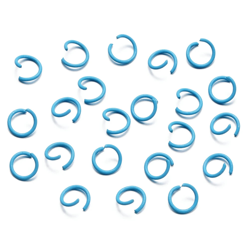 100 unids/lote 1,2x10mm anillos abiertos coloridos conector de anillo de salto dividido para hacer joyería Diy accesorios suministros