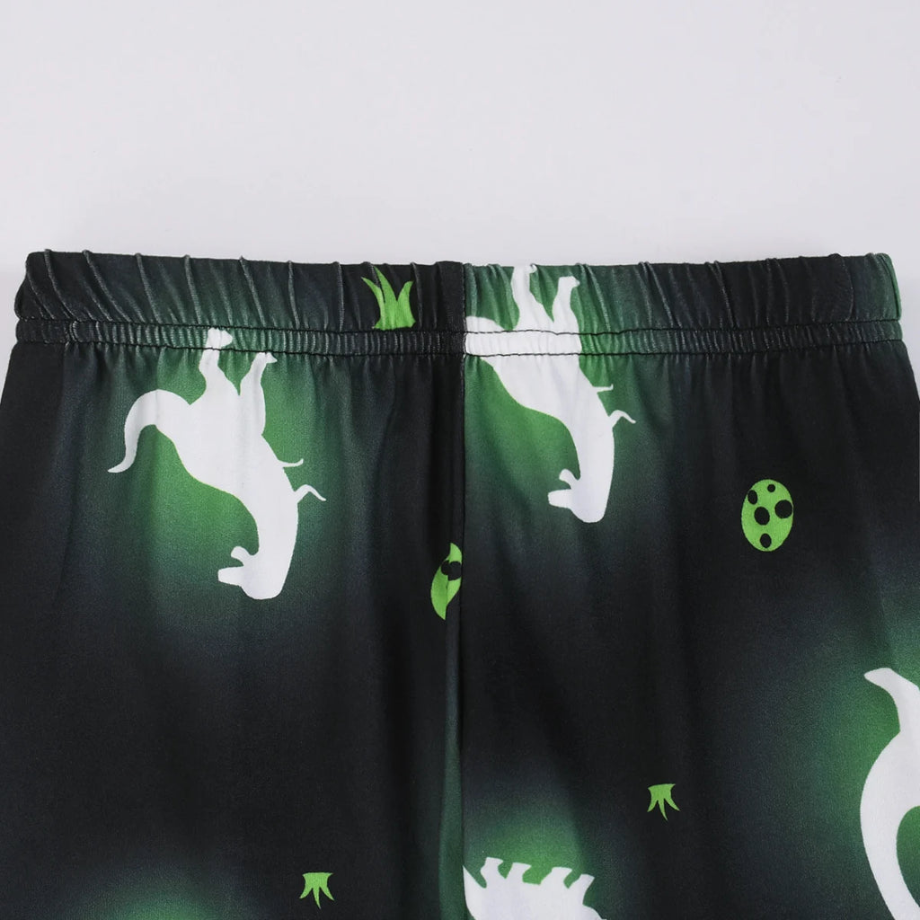 Conjunto de Pijama con Estampado Digital de Dinosaurios para Niños, Ideal para Decoración del Hogar, Apto para Niños de 2 a 9 Años en Primavera y Otoño
