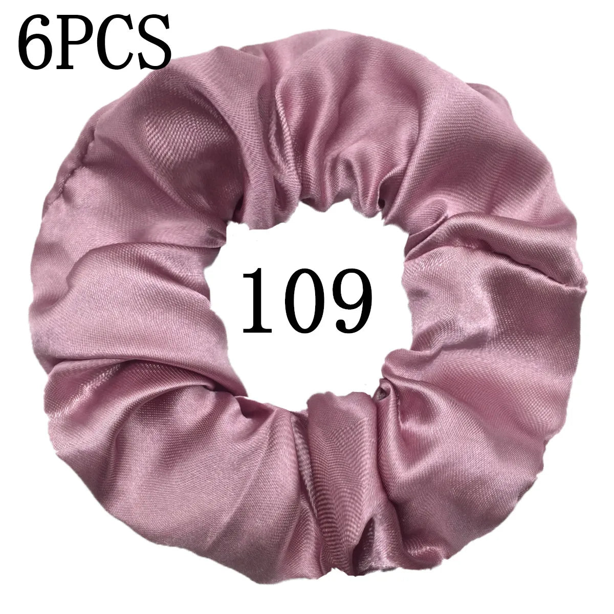 6 unids/lote, bandas para el pelo, lazos, cuerdas, soporte para cola de caballo para mujeres o niñas, accesorios, tocados de satén, Color sólido 100