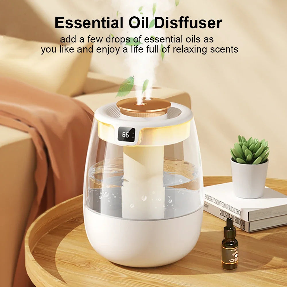 Humidificador de aire profesional de gran capacidad, doble puerto de pulverización, máquina de niebla para el hogar, habitación, oficina, humidificador de aire de escritorio silencioso