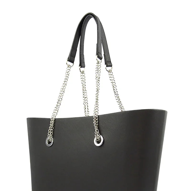 Nuevo 1 par Obag plata larga OT doble cadena con tornillo chapado en Metal para OBag mango O bolso de mujer bolso de hombro