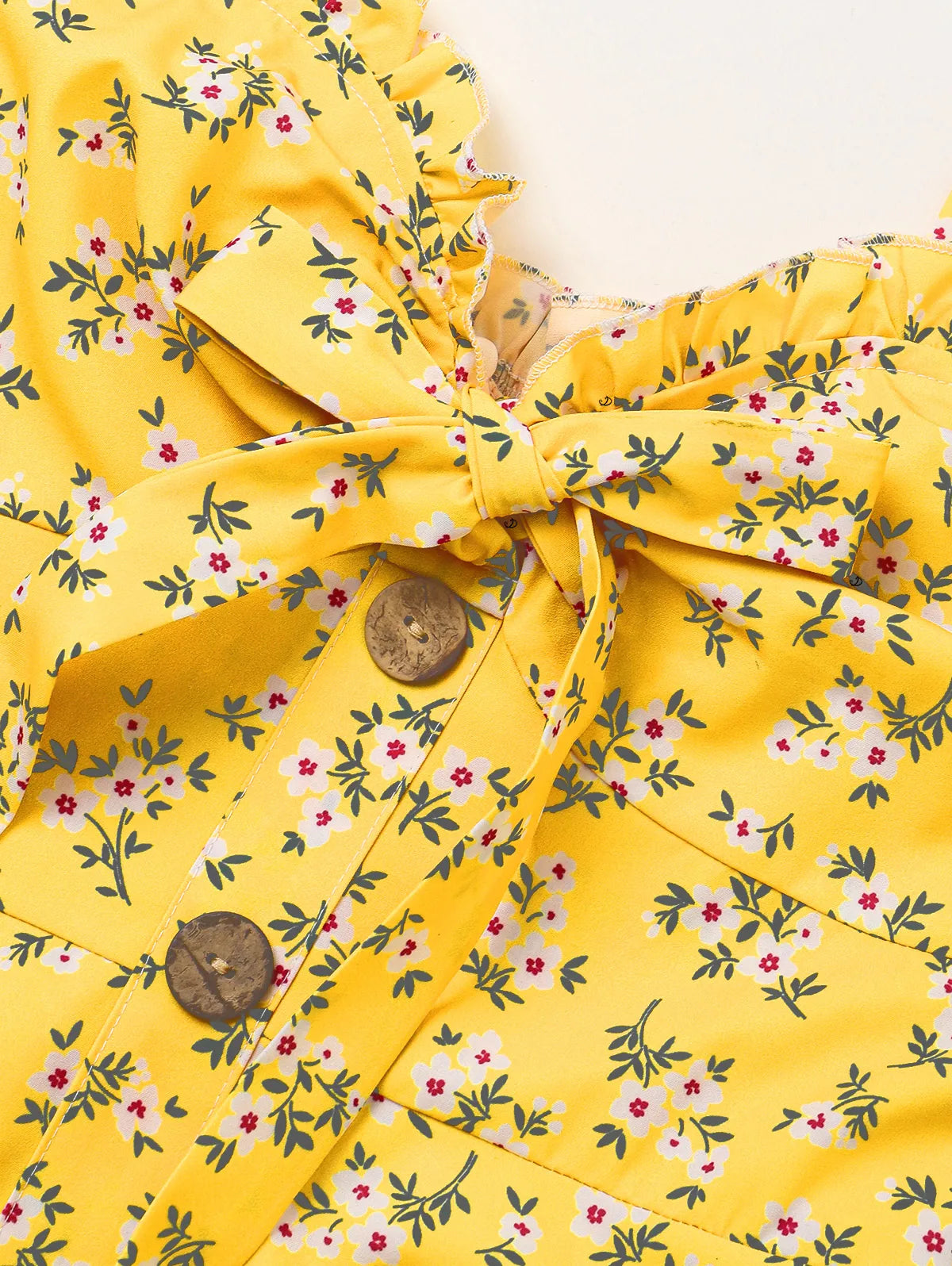 Dressfo 2025 Vestido veraniego con estampado floral para mujer, vestido de fiesta en el jardín, minivestido con lazo y volantes para verano