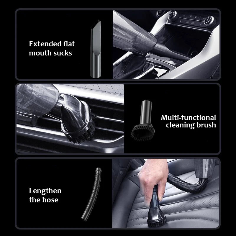 Aspirador inalámbrico portátil, multifunción para coche y hogar de doble uso, batería recargable y duradera, fuerte succión