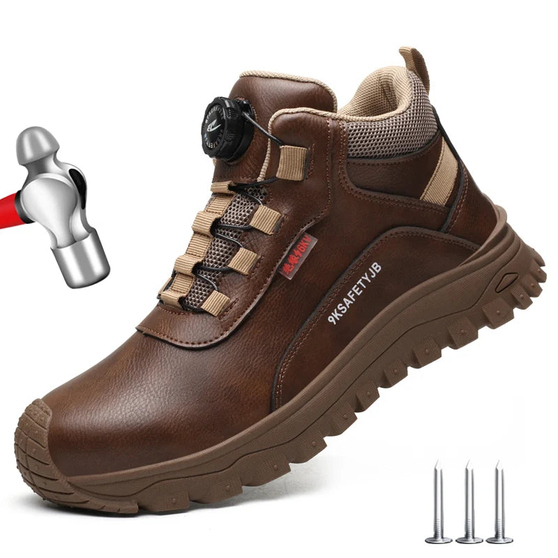 Zapatos de seguridad para el trabajo con aislamiento de 6KV, botas de trabajo impermeables antideslizantes para hombres y mujeres, botas de seguridad con protección de botón giratorio, talla 47 48