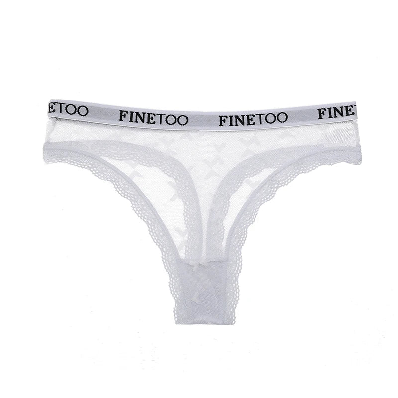 3 uds FINETOO Tanga para mujer bragas de encaje Tanga Sexy para mujer ropa interior de cintura baja comodidad sólida calzoncillos femeninos lencería S-XL