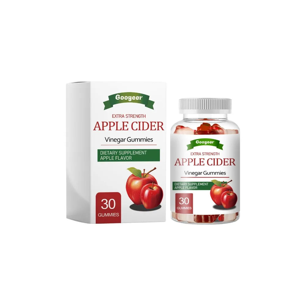 Gomitas de Vinagre de Sidra de Manzana Googeer Extra Fuertes, 30 Unidades, con Luteína, Vitamina C, Ácido Cítrico, Citrato de Sodio y Pectina para Adultos