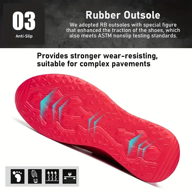 Zapatos de Seguridad con Puntera de Acero para Hombre, Zapatillas de Trabajo Ligeras, Zapatos de Trabajo Antipinchazos, Botas de Seguridad para la Construcción