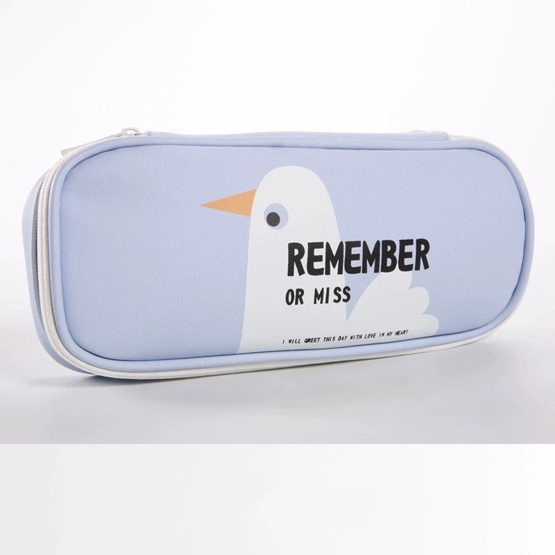 Estuche de cuero PU para lápices de dibujos animados, bolsa de almacenamiento de papelería escolar, estuche bonito para estudiantes, bolsa para bolígrafos para niños, regalos y premios