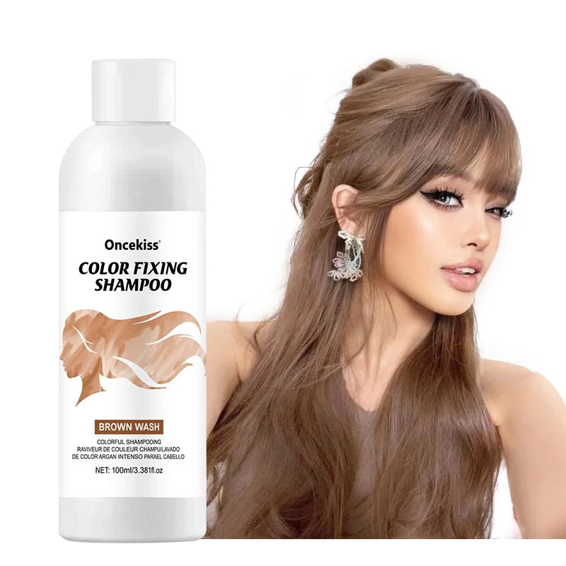 Champú semipermanente para teñir el cabello, champú invisible que protege y fijar el color, color instantáneo del cabello, brillo duradero, cuidado del cabello