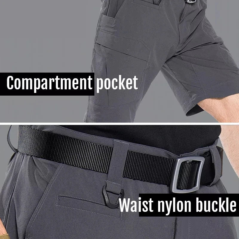 Pantalones cortos tácticos militares para hombre, pantalones cortos urbanos impermeables de senderismo, pantalones de campamento con múltiples bolsillos, talla grande, Verano
