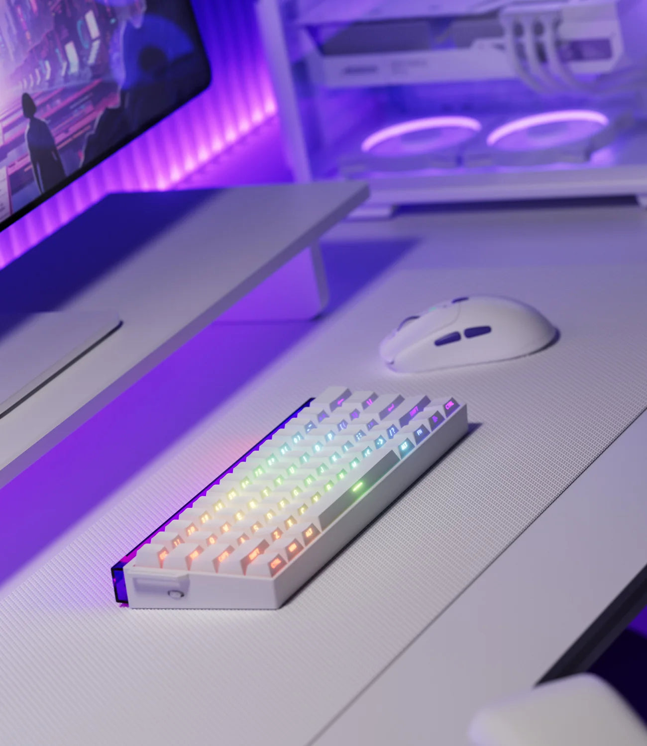 Teclado Veekos Shine60 60% AGRB con Lightbox rt0.01 mm interruptor magnético 8K tipo C con cable e-sports Gaming Teclado mecánico