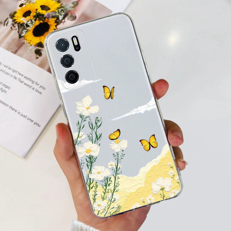 Para Oppo A16 A16s funda elegante pintada contraportada suave funda de teléfono delgada para Oppo A16s OppoA16 s CPH2269 Coque Fundas carcasa de parachoques