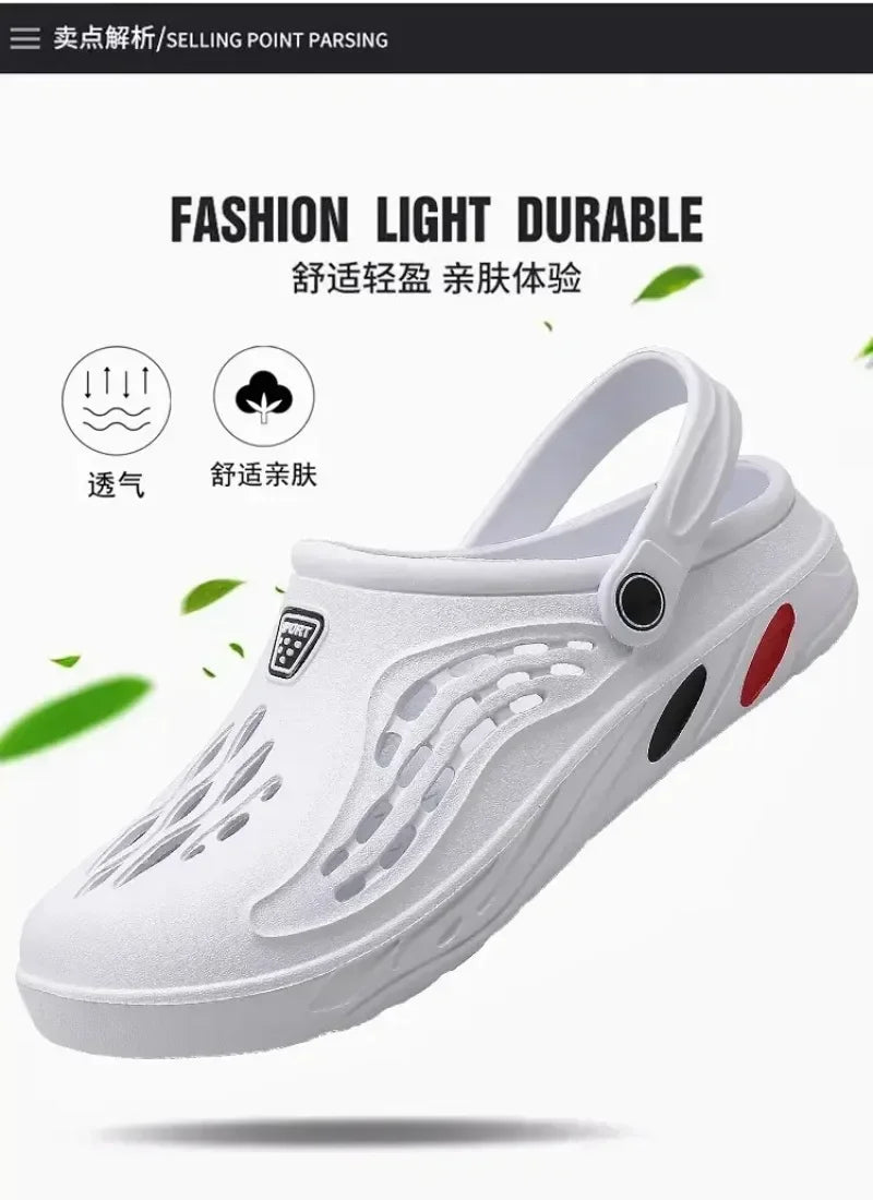 Sandalias al aire libre para hombres y mujeres Zuecos de verano Zapatillas EVA Tallas grandes 47 48 49 Zapatos de jardín para hombres Sandalias de playa Zuecos transpirables