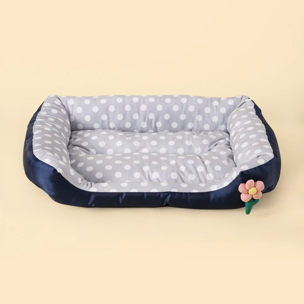 Sofá cuadrado suave para perros grandes, cojín elástico para casa de perros, cama mediana cálida para invierno, perrera lavable para gatos, accesorios para el hogar