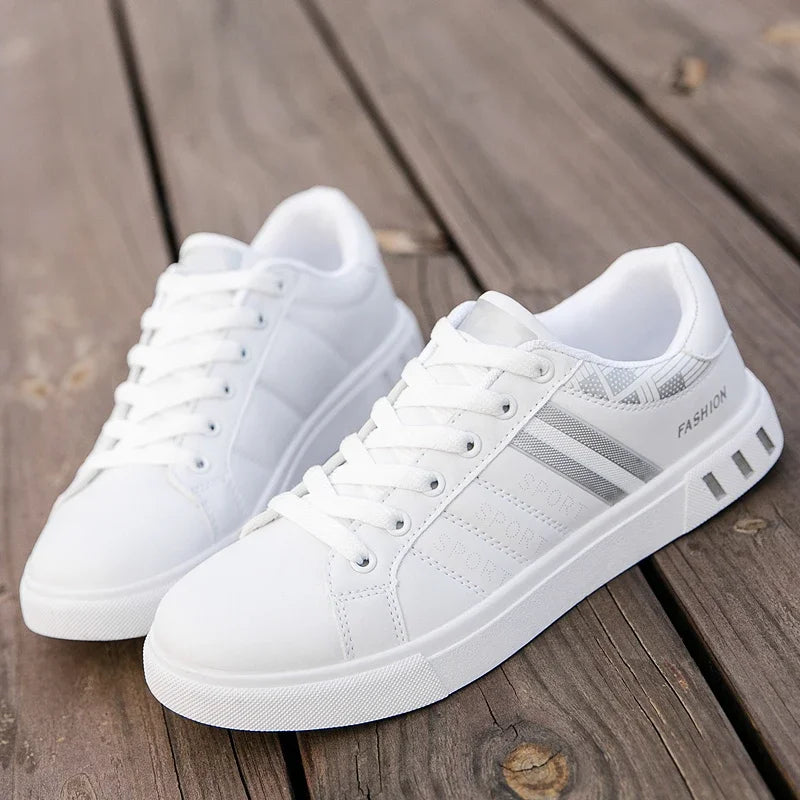 Zapatillas Casuales para Hombre 2026, Nuevas Zapatillas Blancas con Cordones a la Moda, Zapatos Deportivos Cómodos para Estudiantes, Tallas Grandes, Zapatillas Vulcanizadas