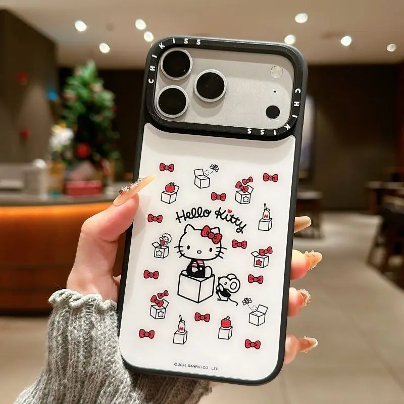 Funda de Teléfono con Diseño de Hello Kitty de Sanrio Coreano, para iPhone 17 Pro Max 16 15 14 Plus, con Soporte Magnético, Antigolpes, Estilo INS