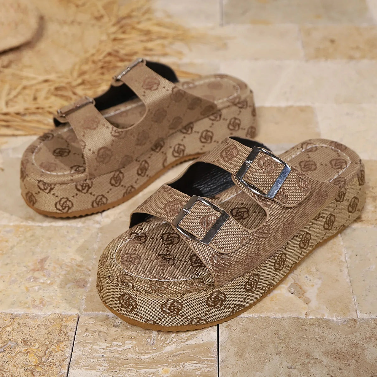 Zapatillas a la moda para mujer, sandalias de plataforma para banquete, fiesta, playa, 2024
