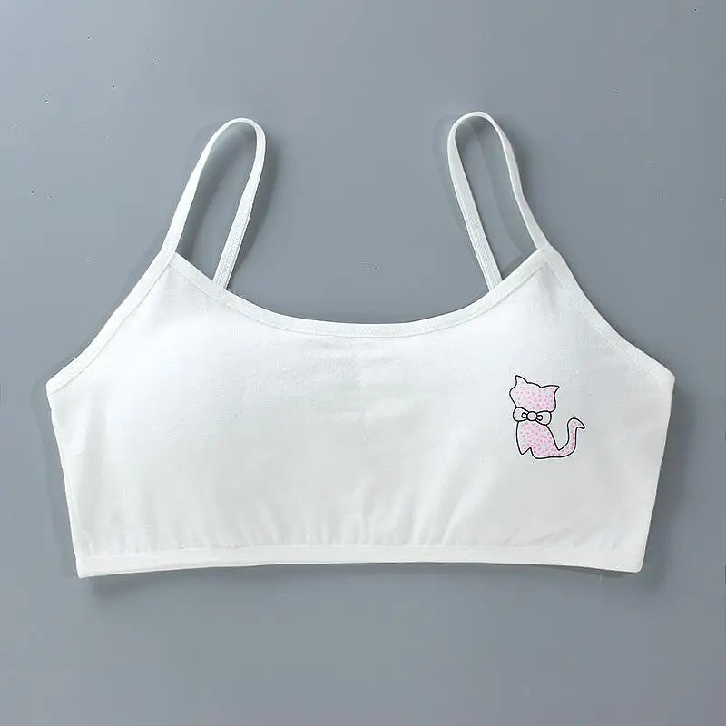 5 unids/lote Teeange niñas pequeñas sujetadores de entrenamiento Purbery School Girl Sujetador deportivo niños almohadilla para el pecho desmontable ropa interior niños Tops de tubo