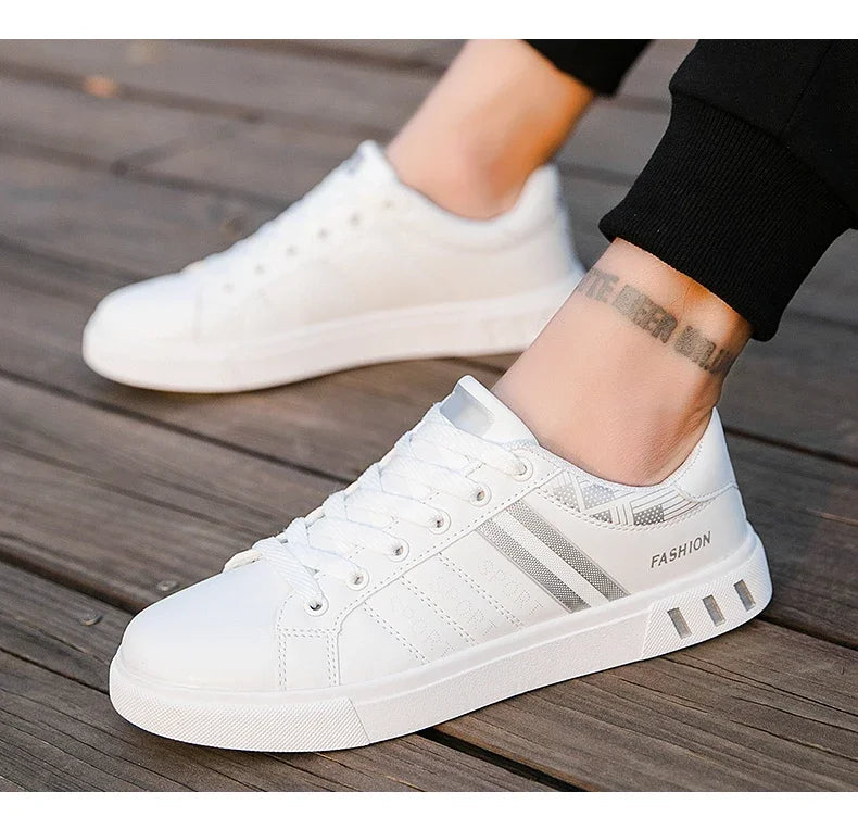Zapatillas Casuales para Hombre 2026, Nuevas Zapatillas Blancas con Cordones a la Moda, Zapatos Deportivos Cómodos para Estudiantes, Tallas Grandes, Zapatillas Vulcanizadas