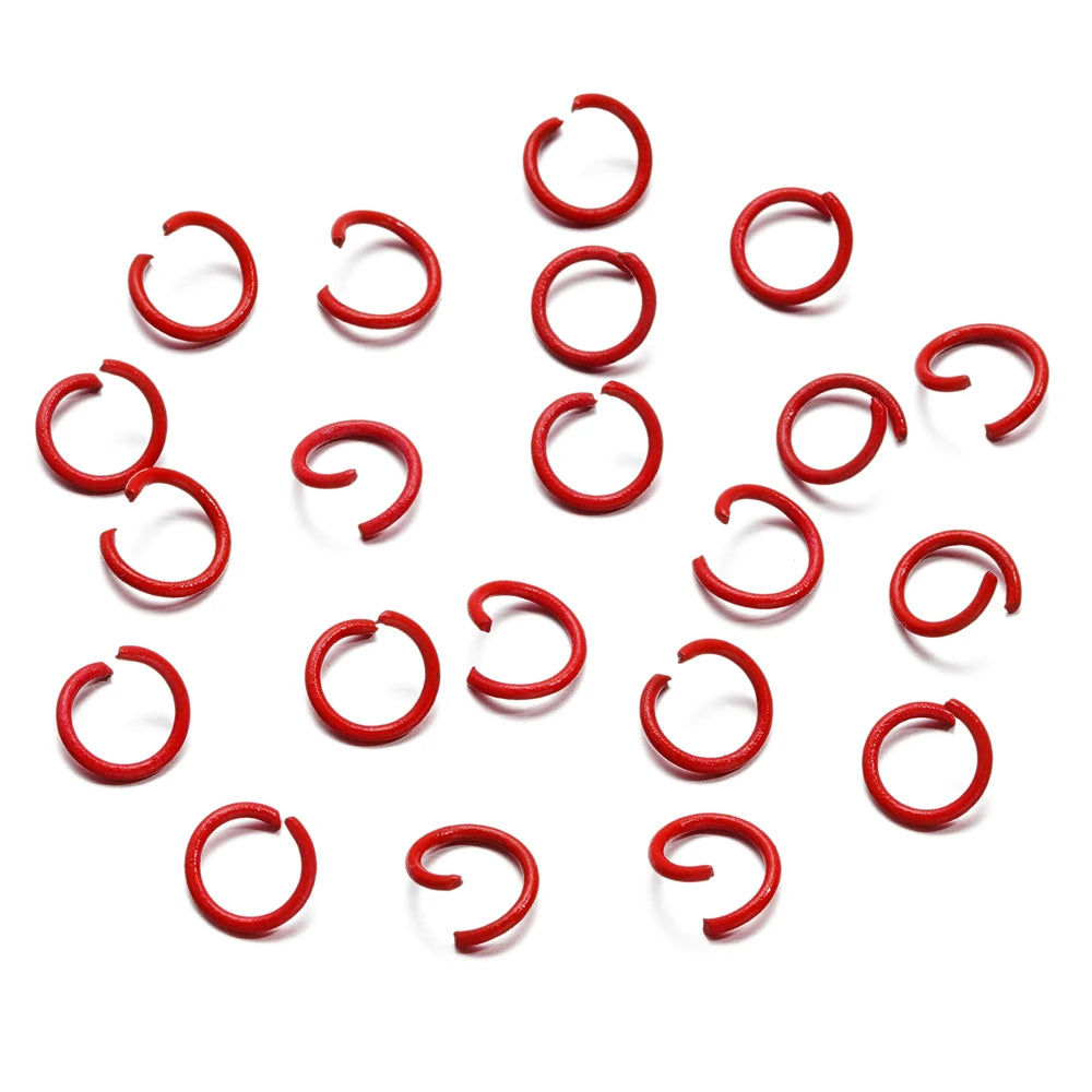 100 unids/lote 1,2x10mm anillos abiertos coloridos conector de anillo de salto dividido para hacer joyería Diy accesorios suministros